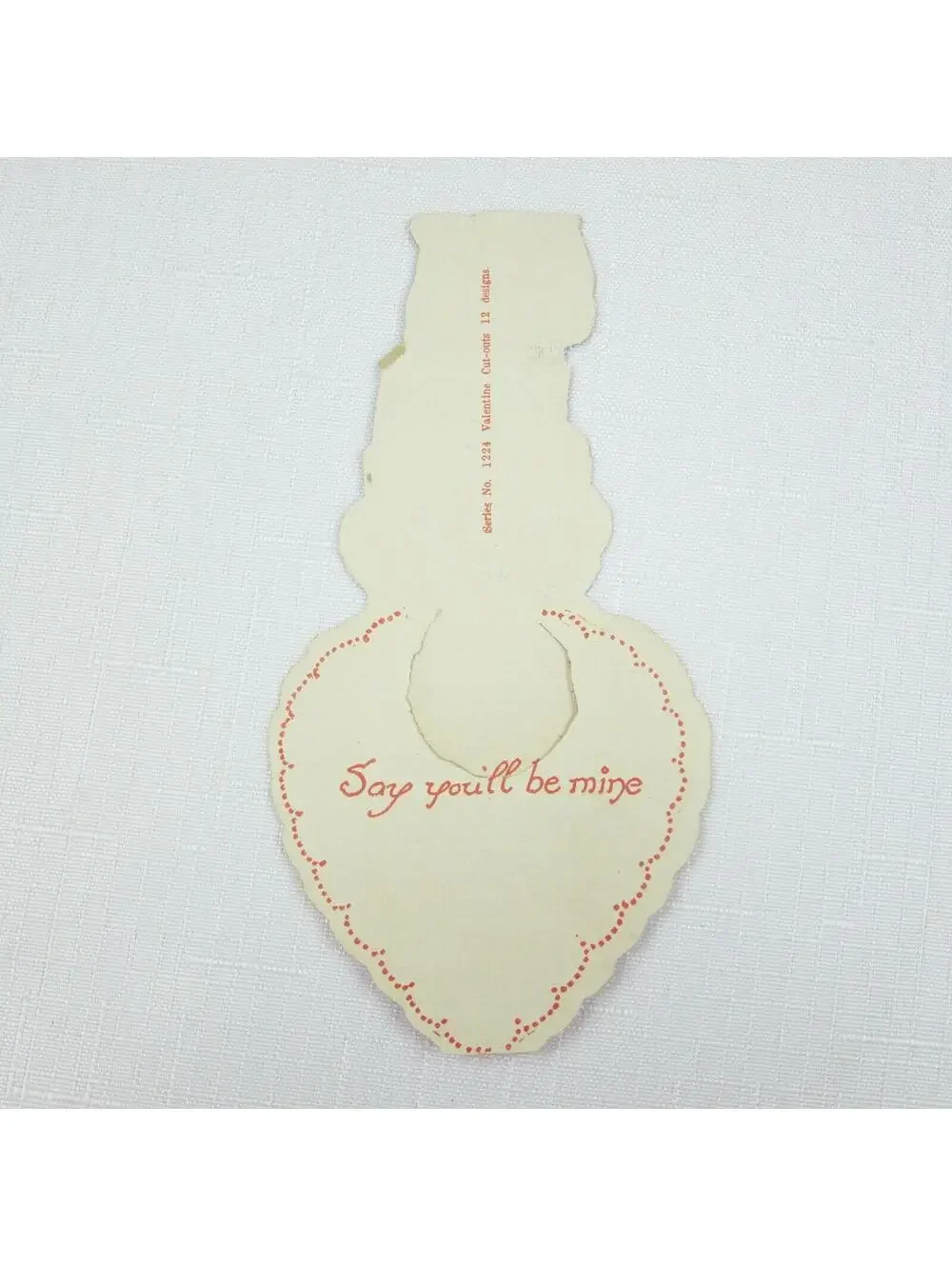 Vintage Valentine Cutout Card Stand Up Boy w/ Flowers & Dog 1920s-30s UNSIGNED